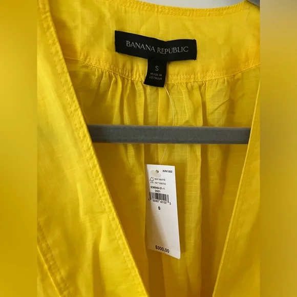 NWT Banana Republic Yellow Wrap Dress - Picture 5 of 5